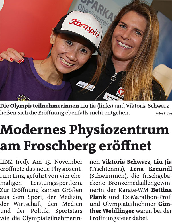 Rundschau Nov 2018, Eröffnung Physiozentrum